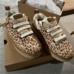UGG Tan and Cream Animal Print Sneakers